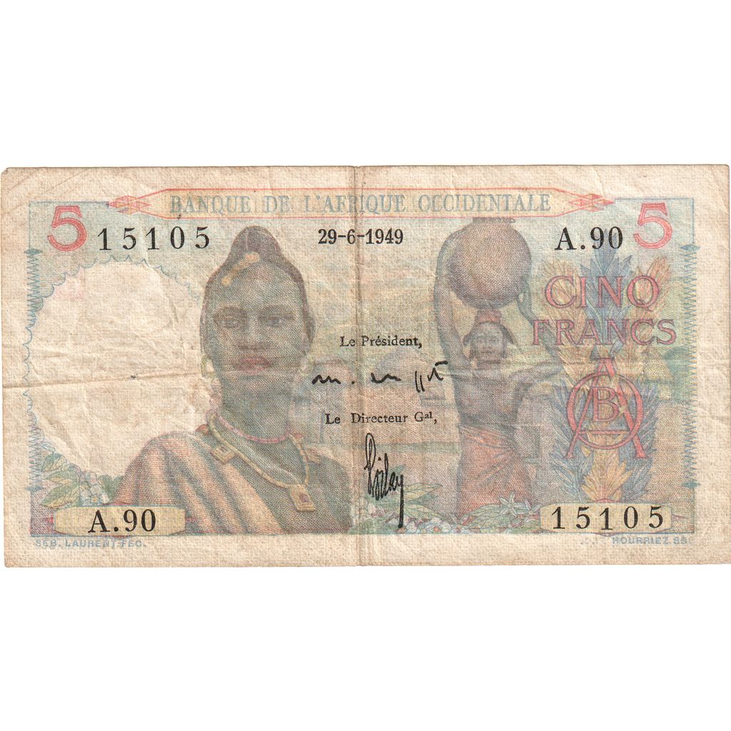 África oriental francesa, 5 Francs, 1949-06-29, BC