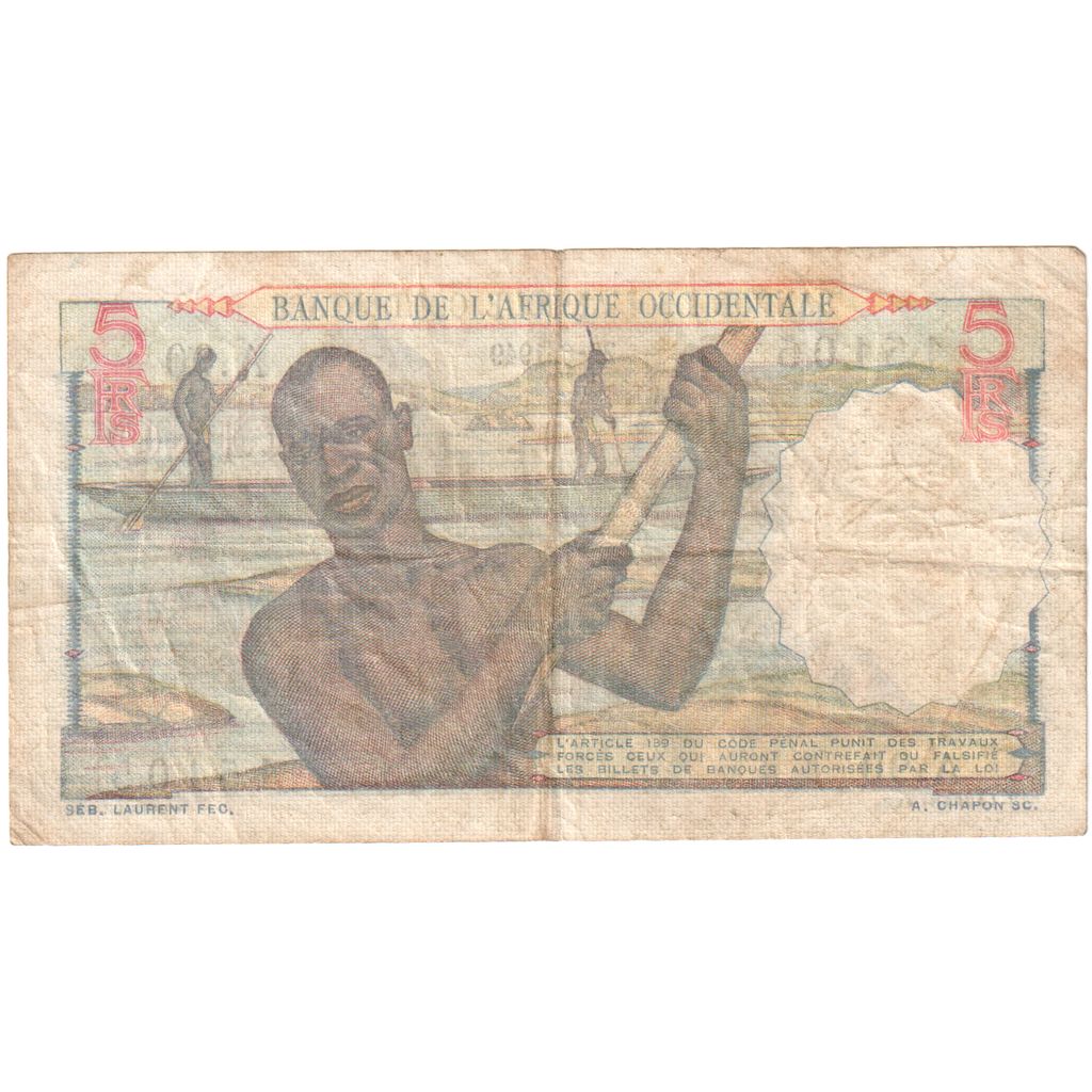 África oriental francesa, 5 Francs, 1949-06-29, BC