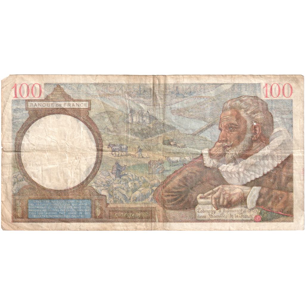 Francja, 100 Francs, Sully, 1939-12-21, W.5473, VF(20-25)