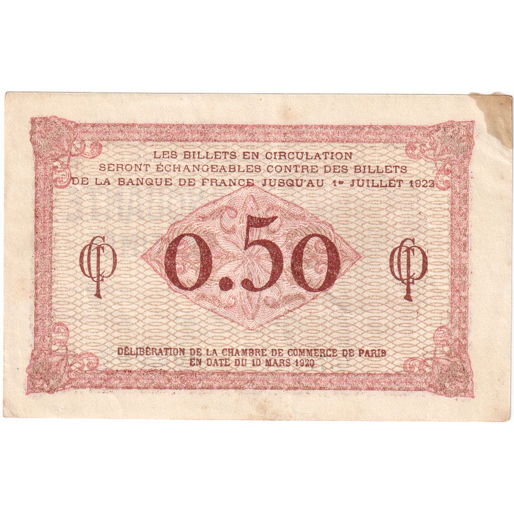 Francia, Paris, 50 Centimes, 1920, MB, Pirot:97-10