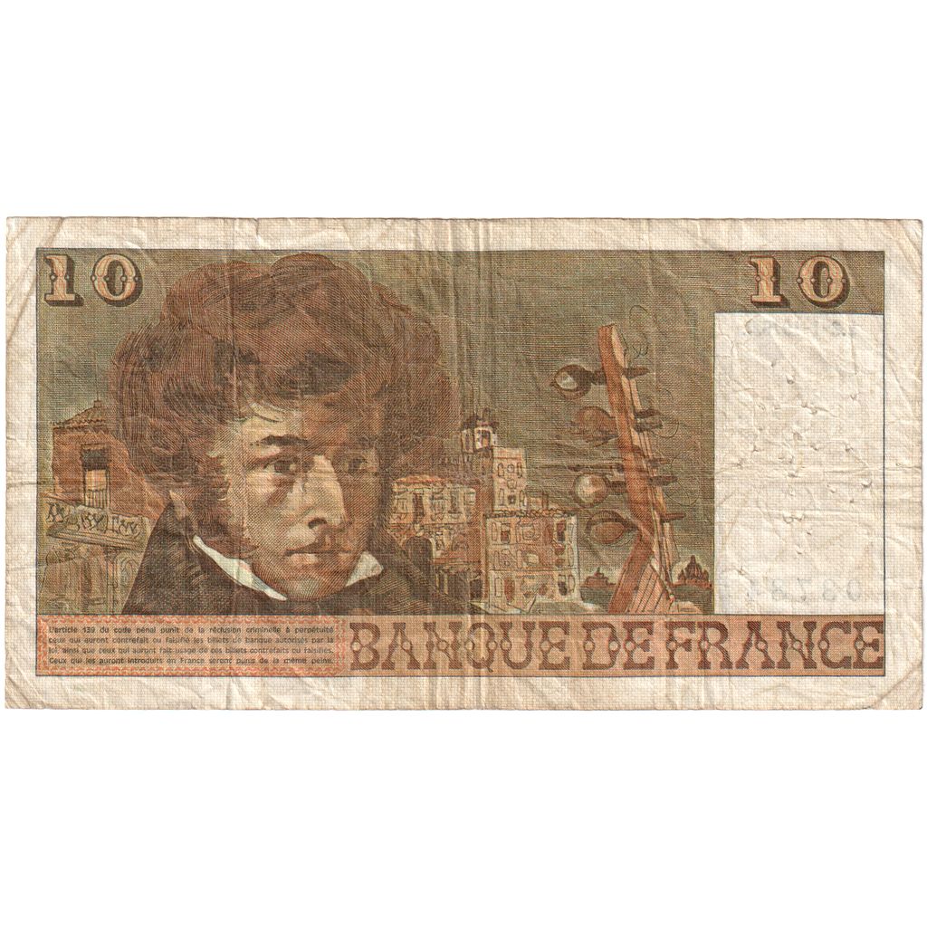 França, 10 Francs, Berlioz, 1976-01-02, J.275, VG(8-10)