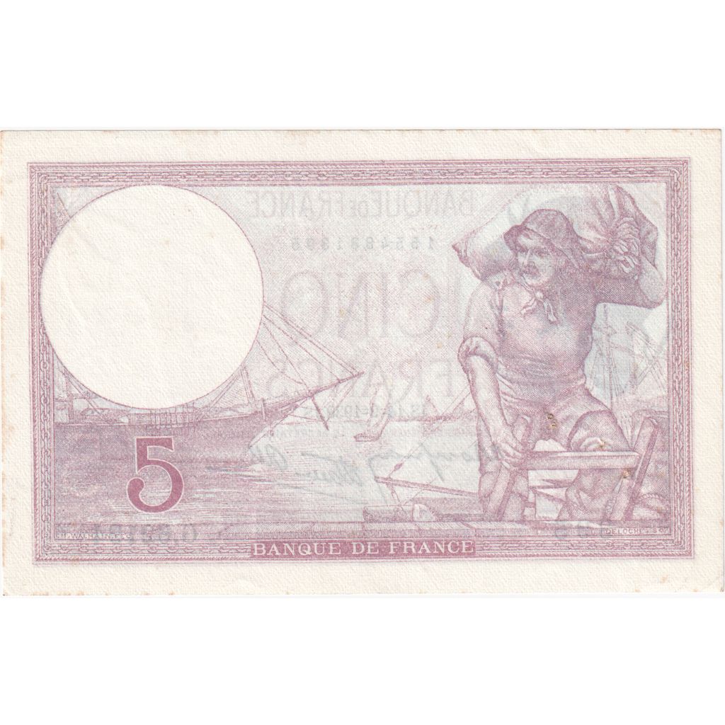 France, 5 Francs, Violet, 1939-09-14, G.62194, AU(55-58)