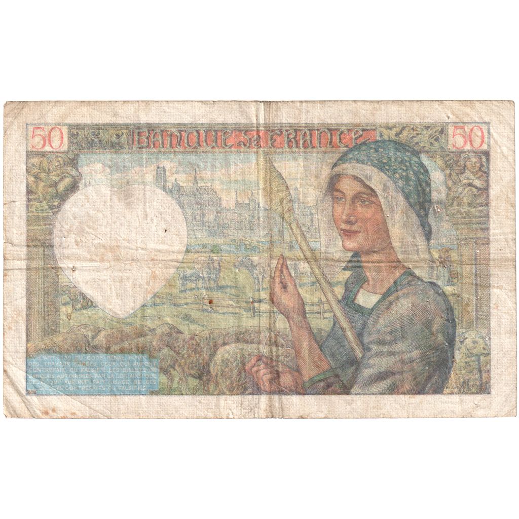 Francia, 50 Francs, Jacques Coeur, 1940-09-26, W.20, MB