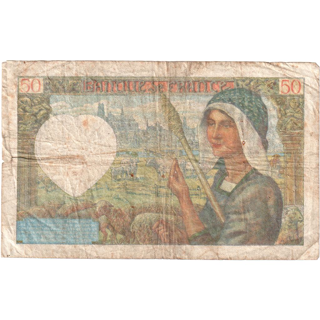 Francia, 50 Francs, Jacques Coeur, 1942-01-08, L.164, BC