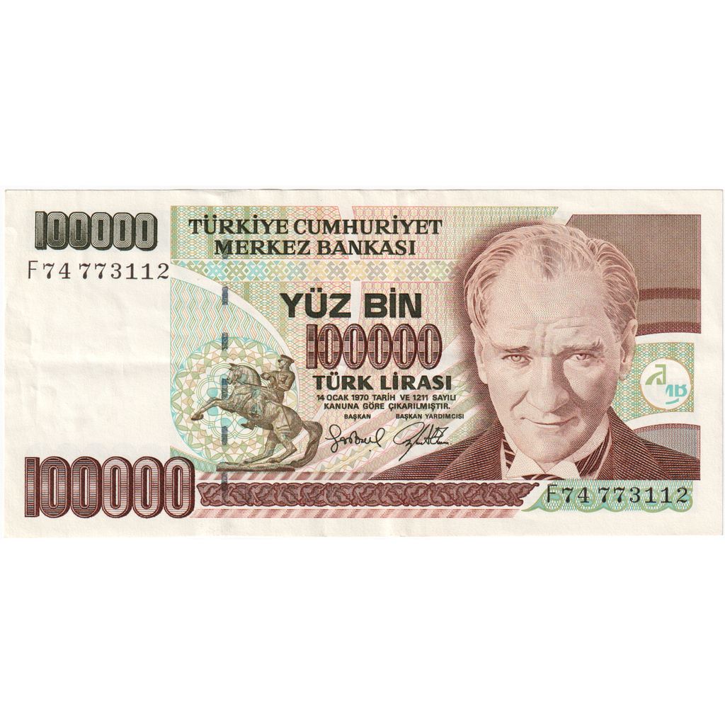 Turkey, 100,000 Lira, EF(40-45)