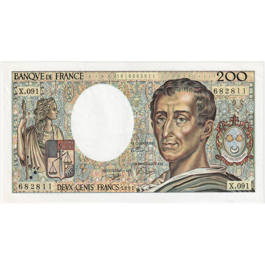 France, 200 Francs, Montesquieu, X.091, AU(55-58)