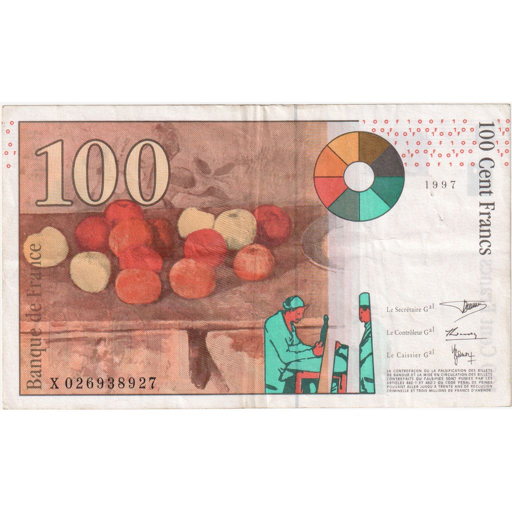 France, 100 Francs, Cézanne, 1997, C03753027, AU(55-58)
