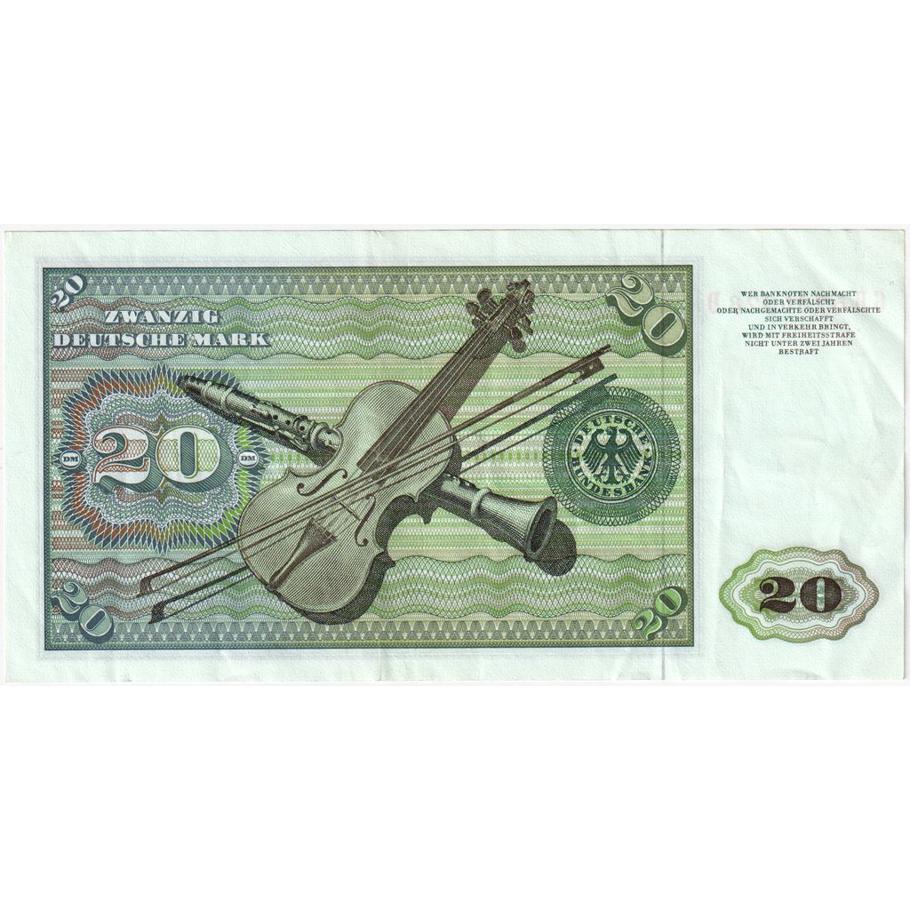 GERMANY - FEDERAL REPUBLIC, 20 Deutsche Mark, 1977-06-01, EF(40-45)