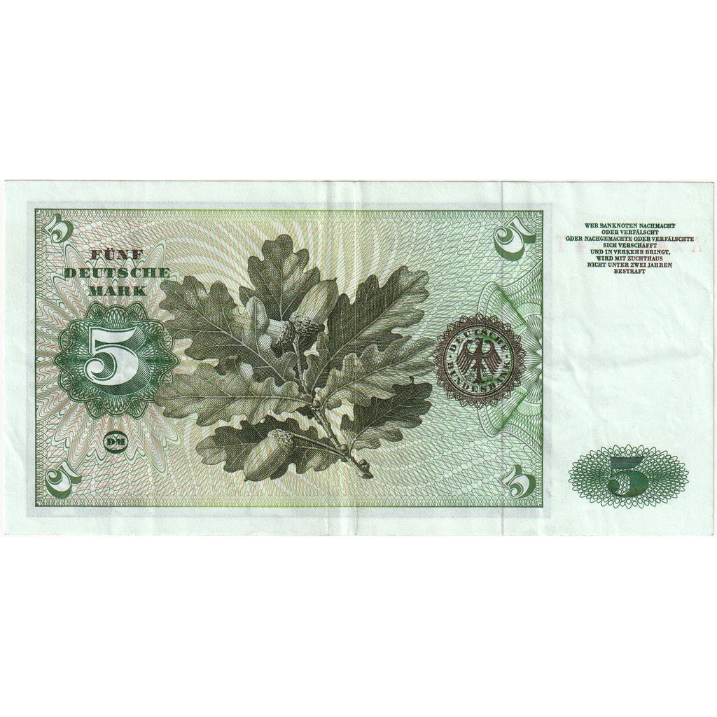 République fédérale allemande, 5 Deutsche Mark, 1960-01-02, TTB