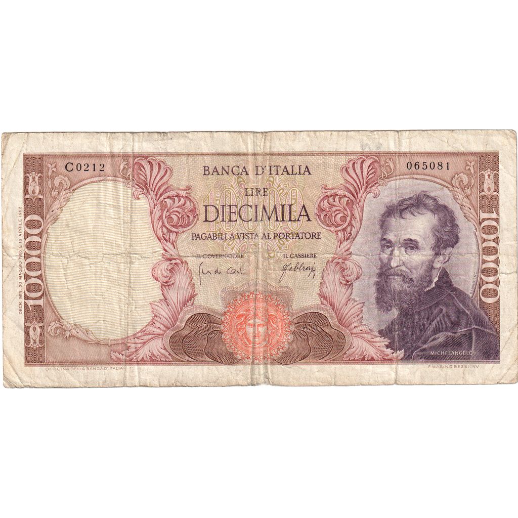 Włochy, 10,000 Lire, 1962-07-03, VF(20-25)