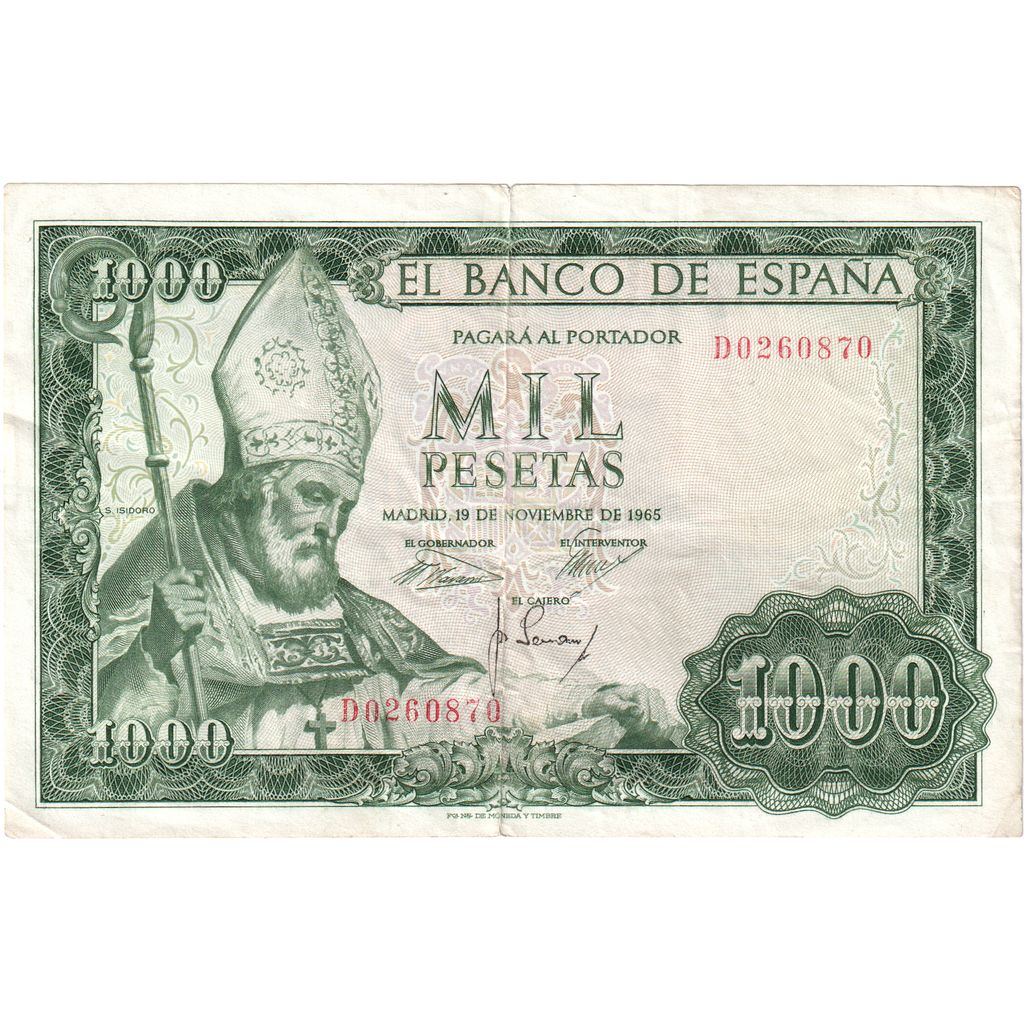 Spagna, 1000 Pesetas, 1965-11-19, BB