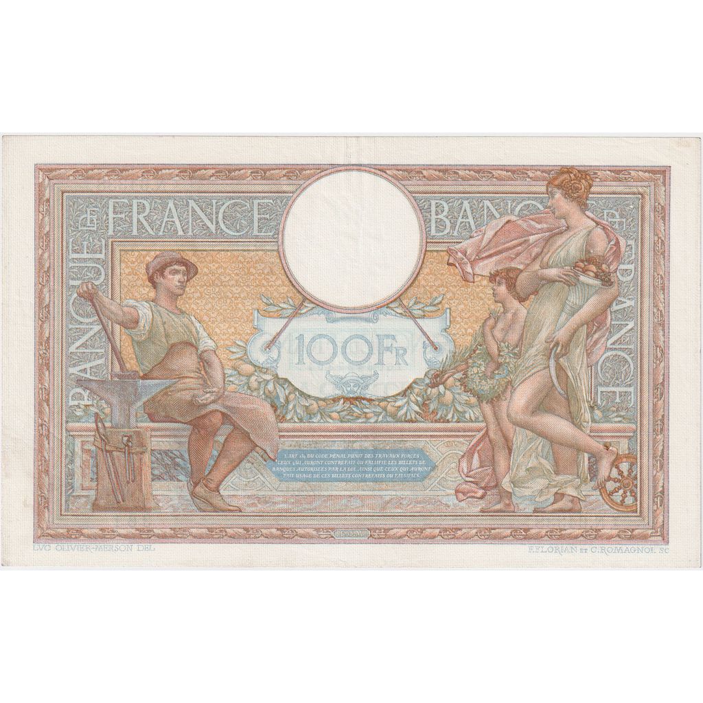 Francja, 100 Francs, Luc Olivier Merson, 1939-02-02, N.64338, UNC(60-62)