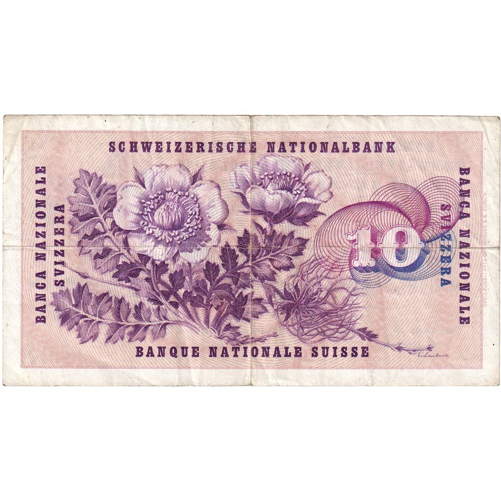 Switzerland, 10 Franken, 1968-05-15, VF(20-25)