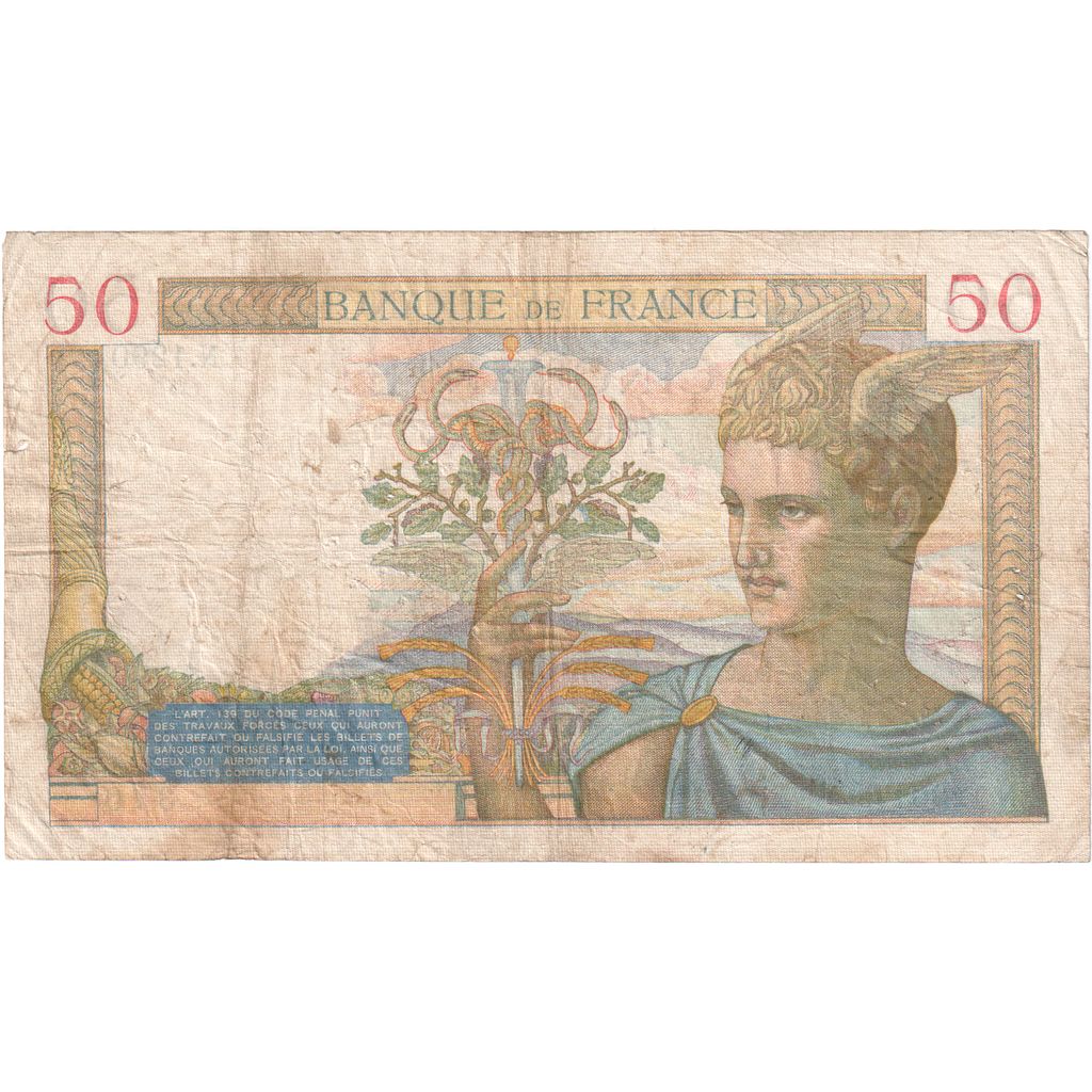 Francia, 50 Francs, Cérès, 1940-03-14, N.12901, MB