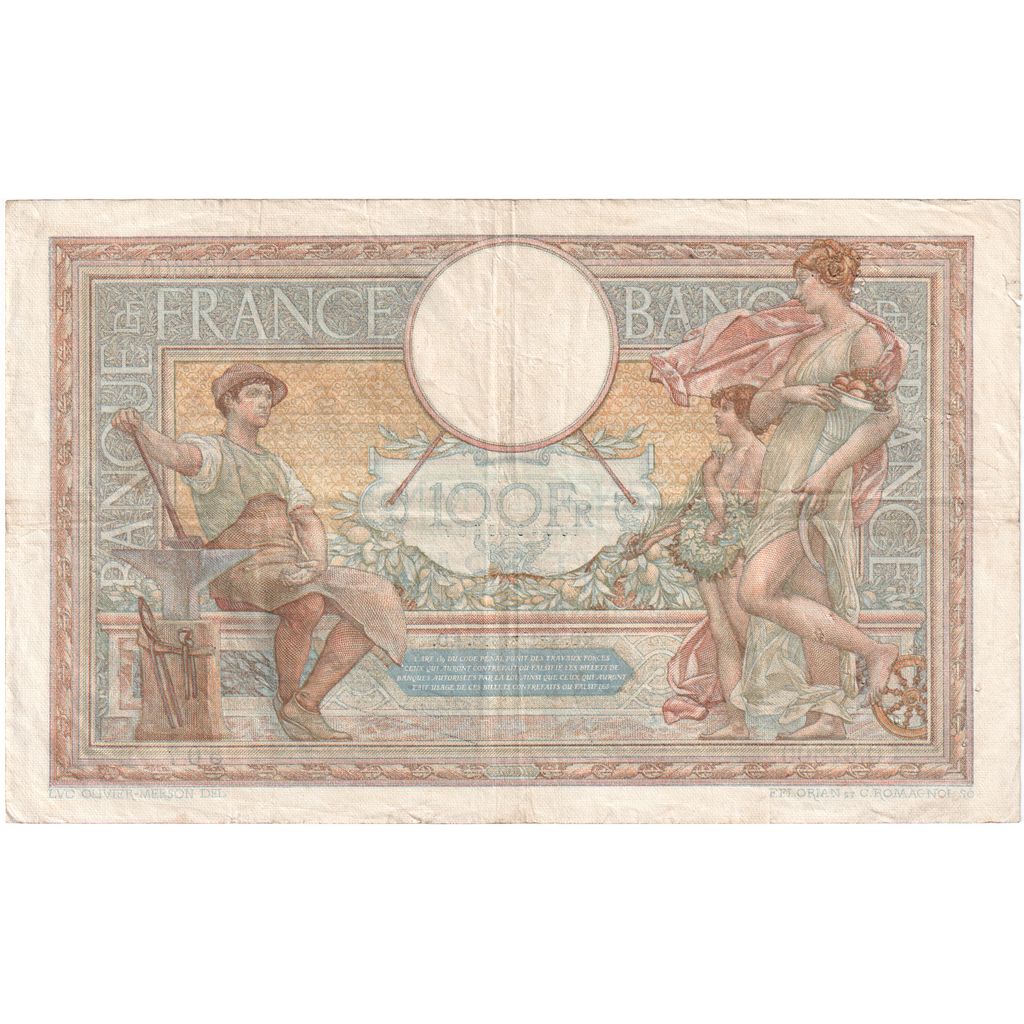 France, 100 Francs, Luc Olivier Merson, 1938-12-01, Q.62600, TTB