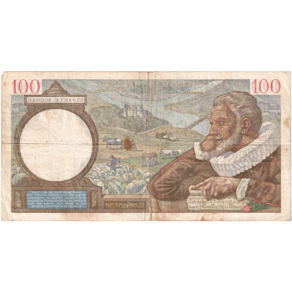 France, 100 Francs, Sully, 1940-02-08, K.7171, TB