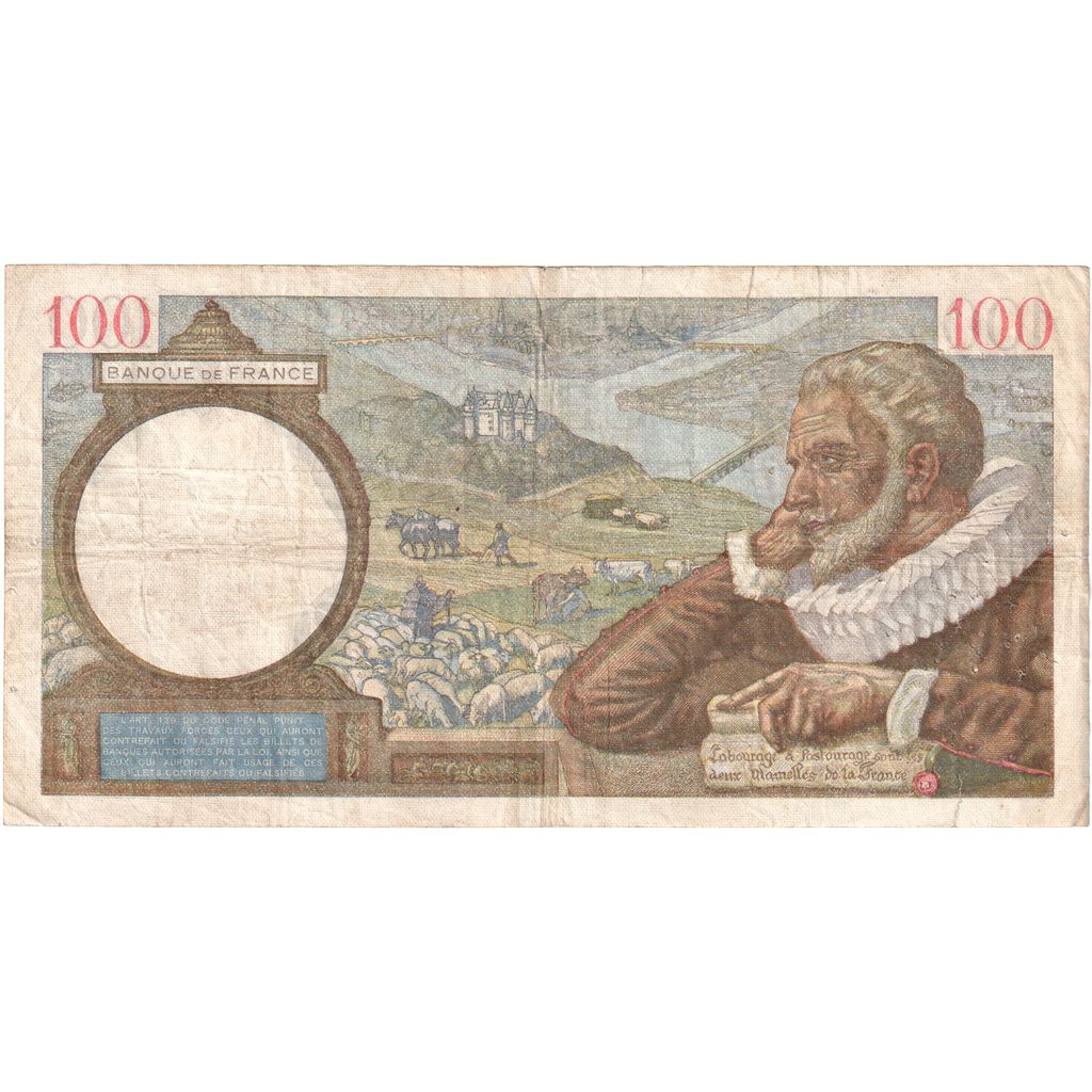 France, 100 Francs, Sully, 1940-03-07, C.8042, TB