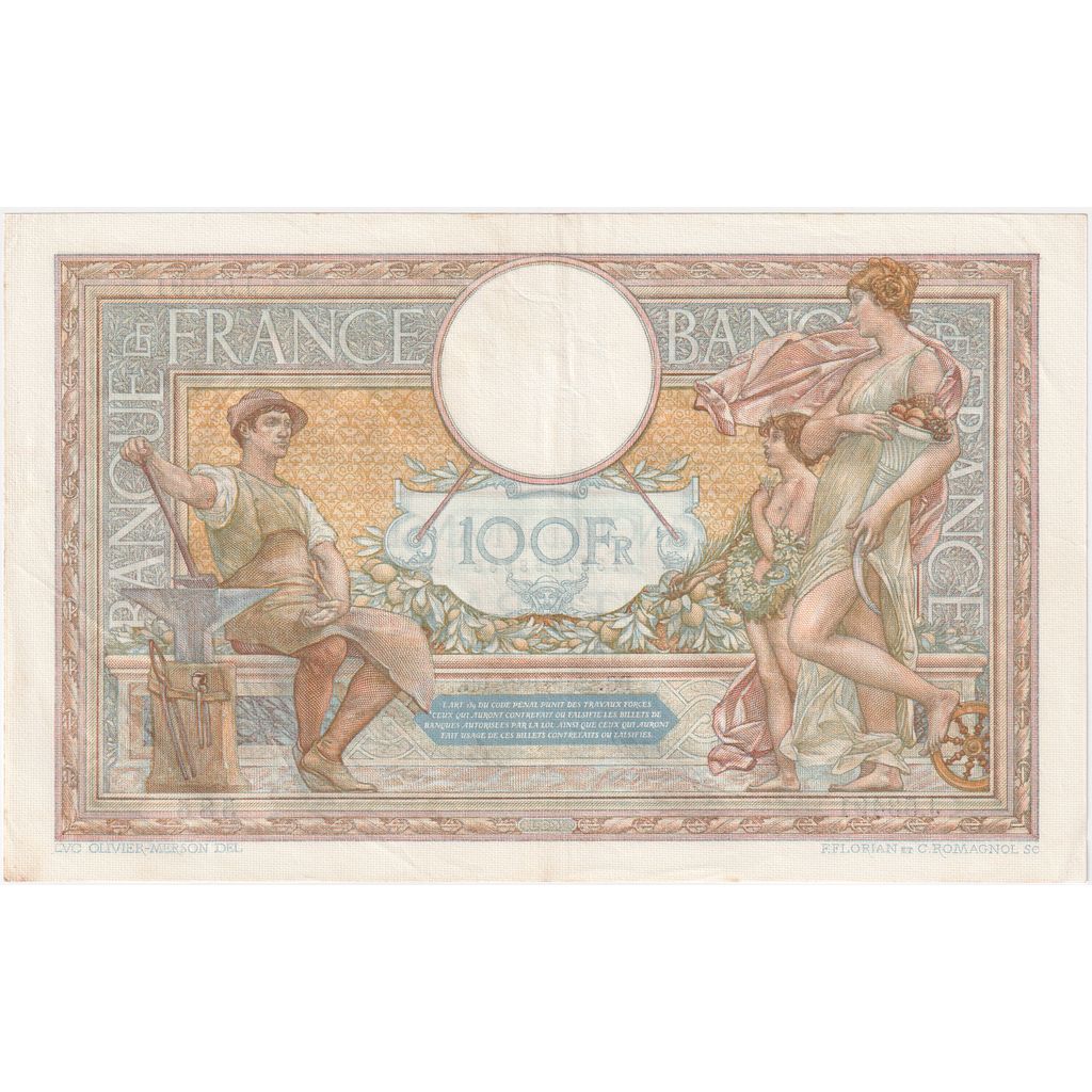 France, 100 Francs, Luc Olivier Merson, 1937-03-25, J.53491, SUP