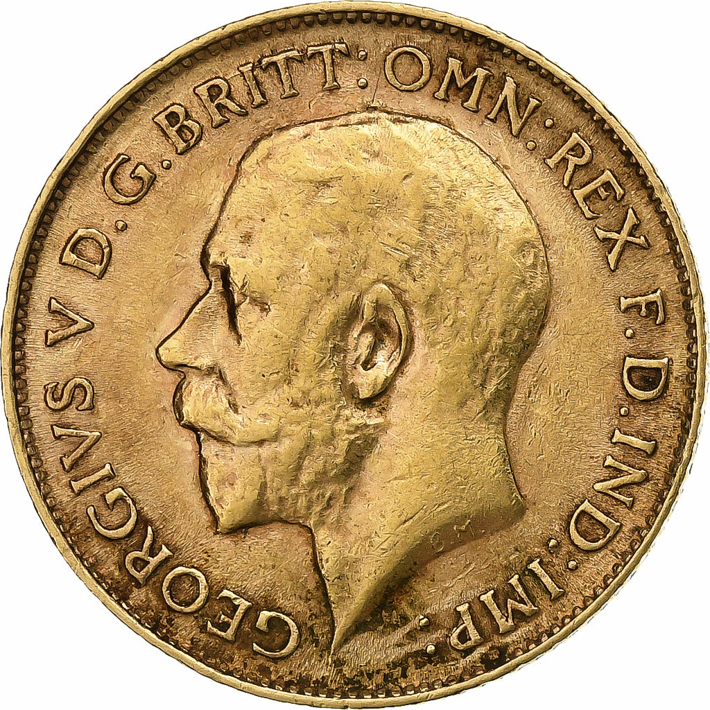 Grã-Bretanha, George V, 1/2 Sovereign, 1912, Dourado, EF(40-45), KM:819