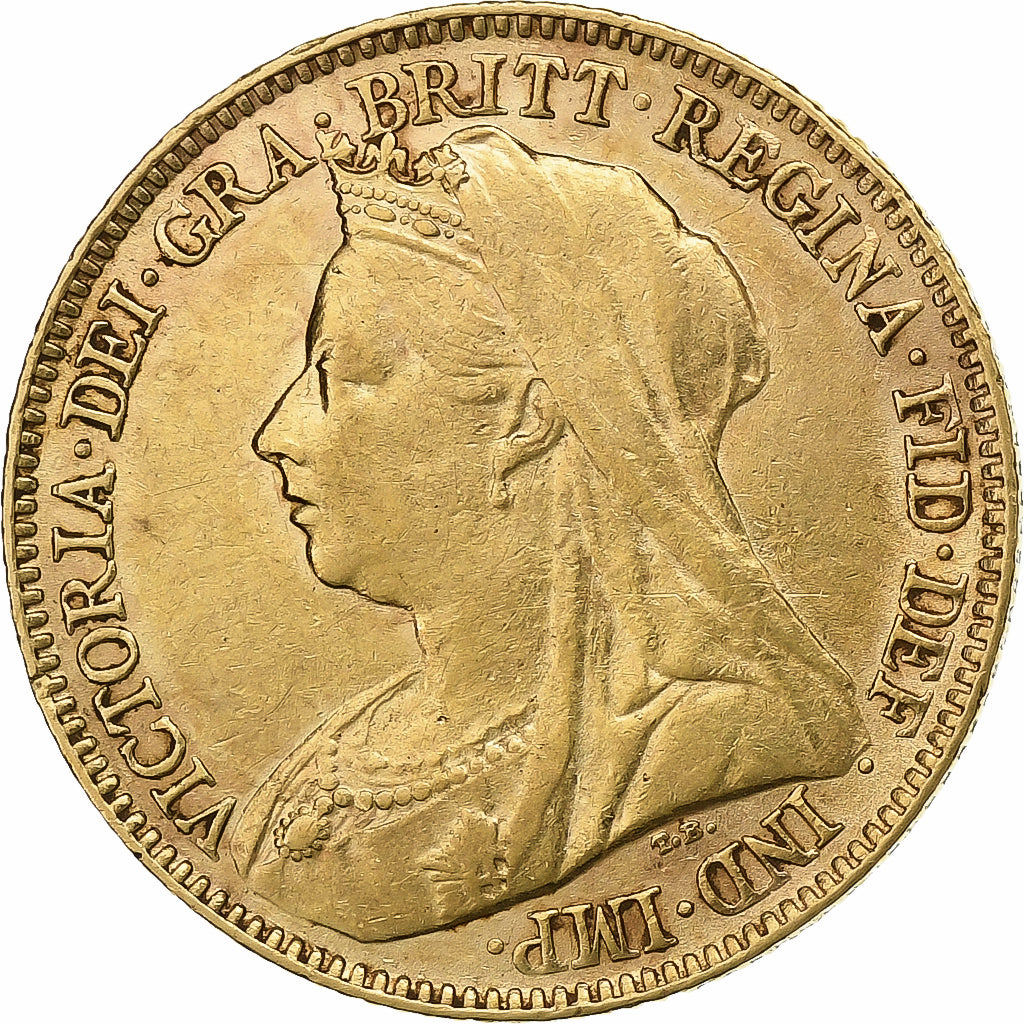 Great Britain, Victoria, 1/2 Sovereign, 1896, Gold, AU(50-53), KM:784