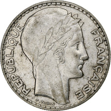 France, 20 Francs, Turin, 1933, Paris, Rameaux longs, Argent, TTB+, Gadoury:852