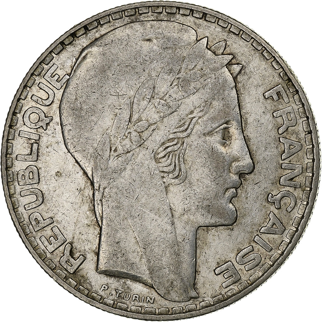 Frankreich, 20 Francs, Turin, 1933, Paris, Rameaux longs, Silber, SS+