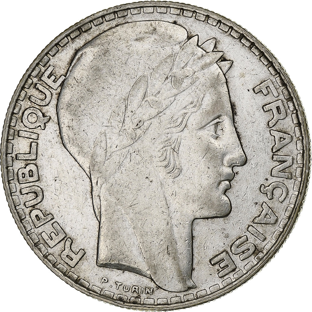 França, 20 Francs, Turin, 1933, Paris, Rameaux longs, Prata, AU(50-53)