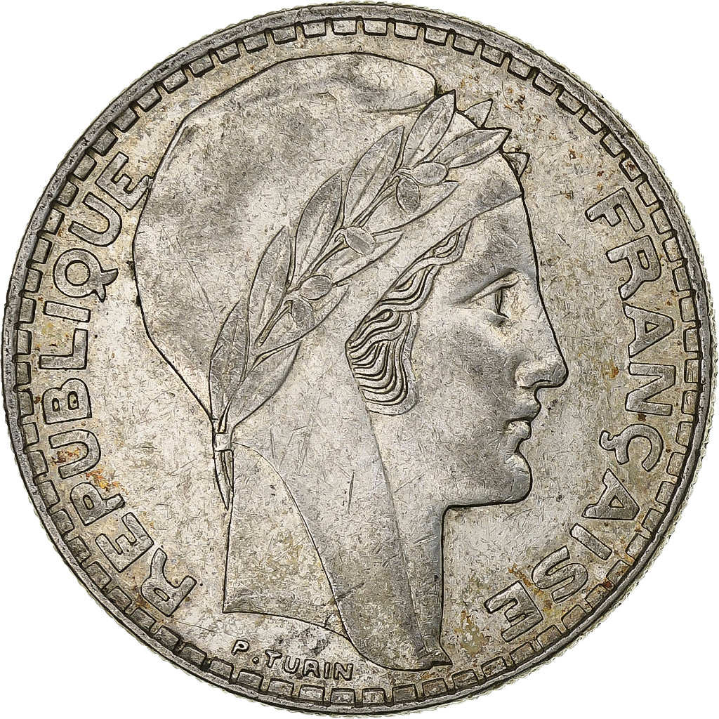 Francia, 20 Francs, Turin, 1934, Paris, Argento, BB+, Gadoury:852, KM:879