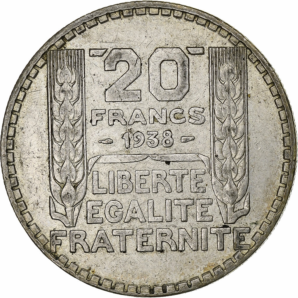Frankreich, 20 Francs, Turin, 1938, Paris, Silber, SS+, Gadoury:852, KM:879