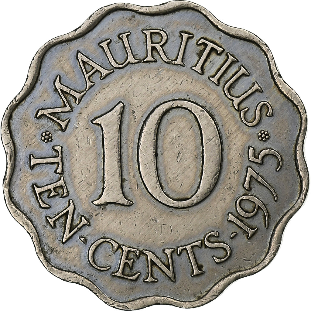 Mauritius, Elizabeth II, 10 Cents, 1975, Copper-nickel, AU(50-53), KM:33