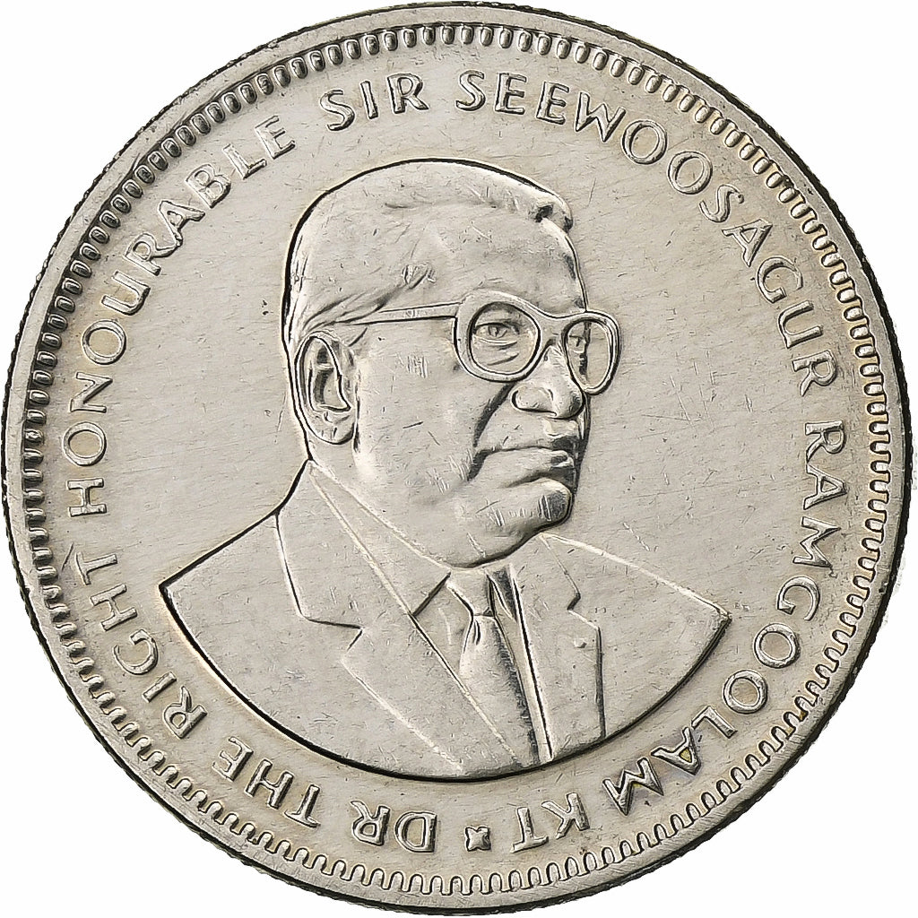 Mauricio, 1/2 Rupee, 2007, Níquel chapado en acero, EBC, KM:54