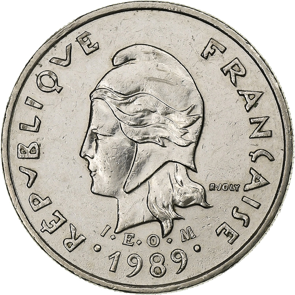 Nova Caledónia, 10 Francs, 1989, Paris, Níquel, AU(55-58), Lecompte:96, KM:11