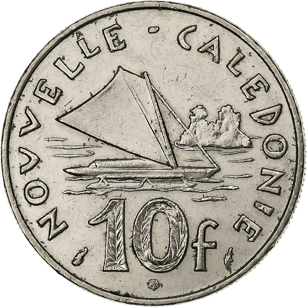 Nova Caledónia, 10 Francs, 1989, Paris, Níquel, AU(55-58), Lecompte:96, KM:11