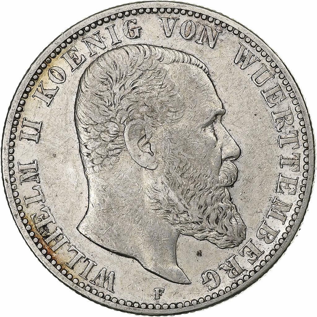 German States, WURTTEMBERG, Wilhelm II, 2 Mark, 1902, Freudenstadt, Silver