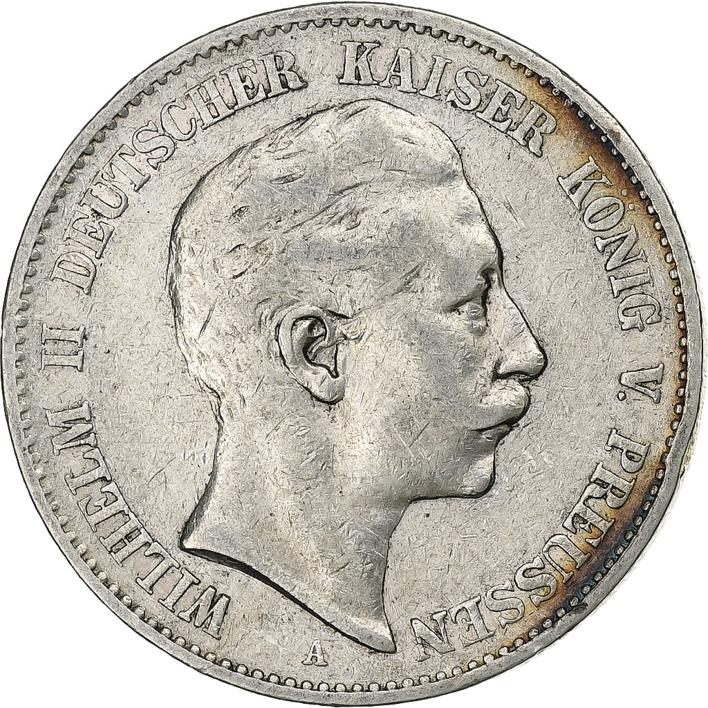 German States, PRUSSIA, Wilhelm II, 2 Mark, 1896, Berlin, Silver, EF(40-45)