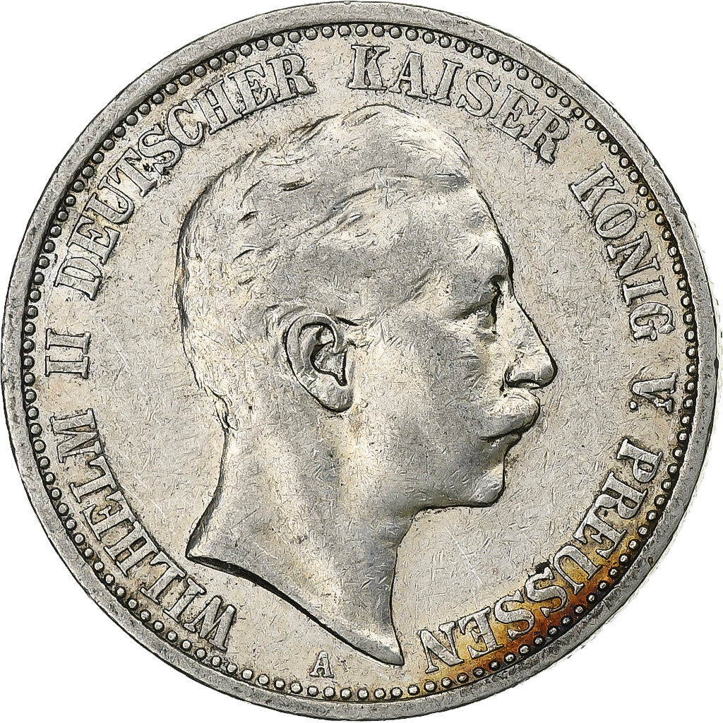 German States, PRUSSIA, Wilhelm II, 2 Mark, 1904, Berlin, Silver, EF(40-45)
