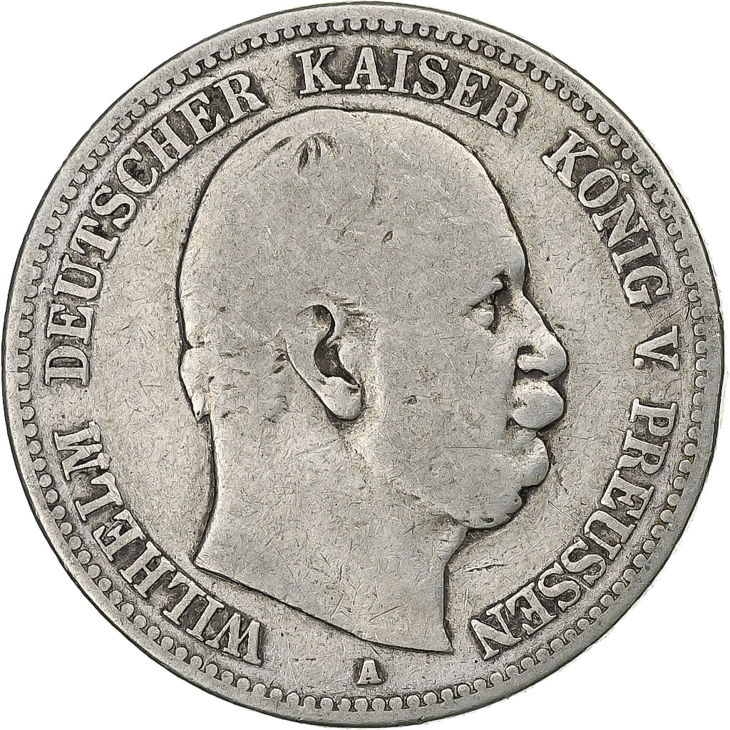 Duitse staten, PRUSSIA, Wilhelm I, 2 Mark, 1876, Berlin, Zilver, FR, KM:506