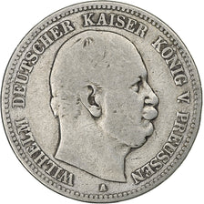 German States, PRUSSIA, Wilhelm I, 2 Mark, 1876, Berlin, Silver, VF(20-25)