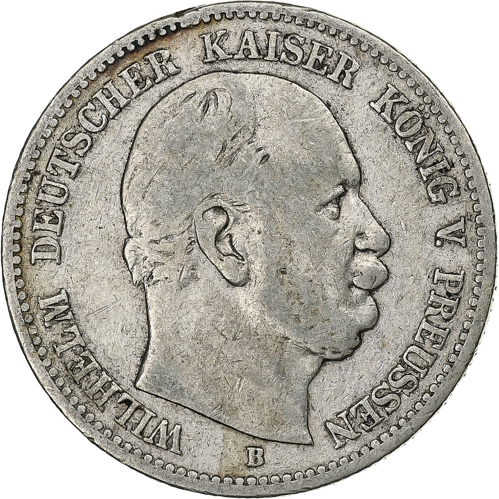 Stati tedeschi, PRUSSIA, Wilhelm I, 2 Mark, 1876, Breslau, Argento, MB+, KM:506