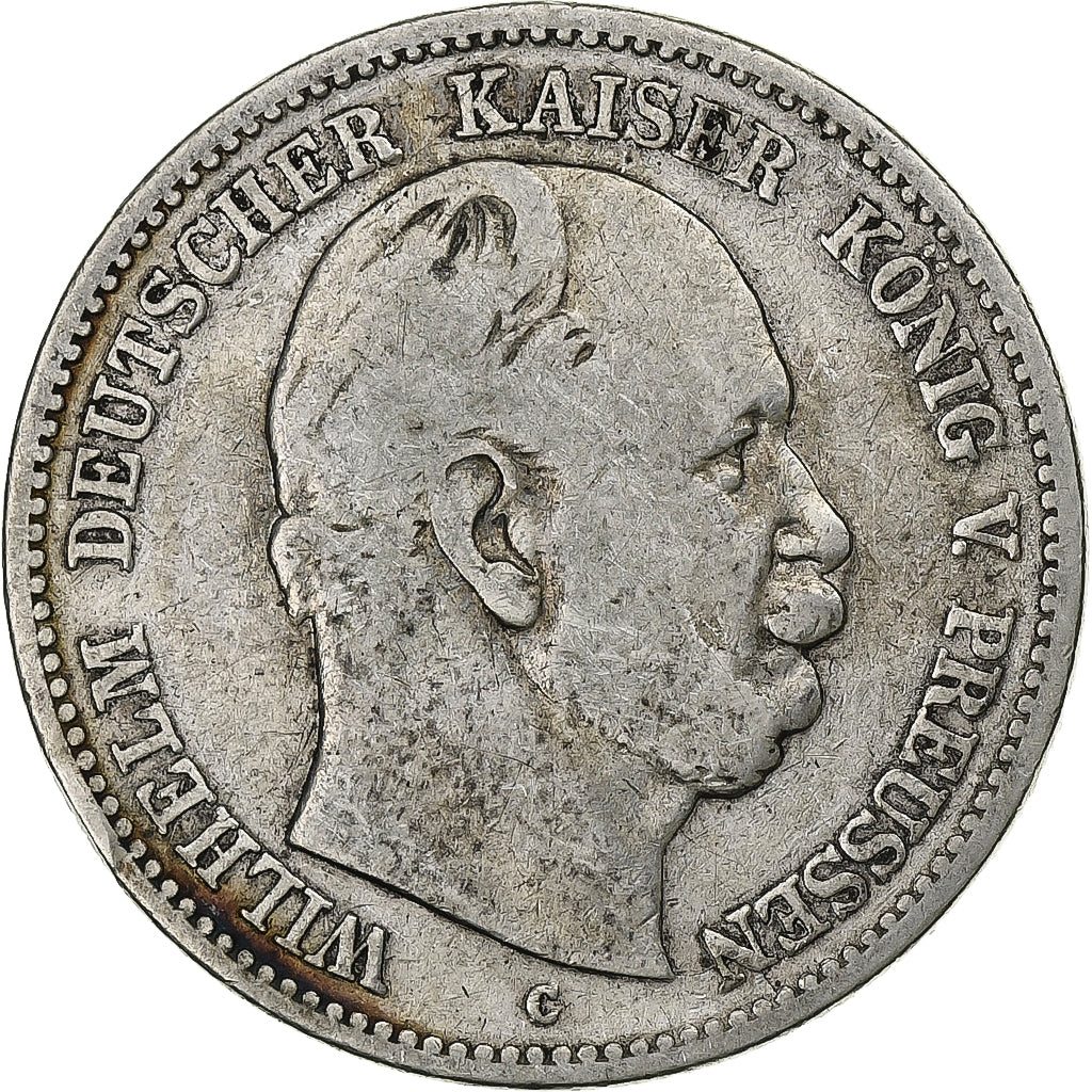 German States, PRUSSIA, Wilhelm I, 2 Mark, 1876, Cleves, Silver, VF(30-35)