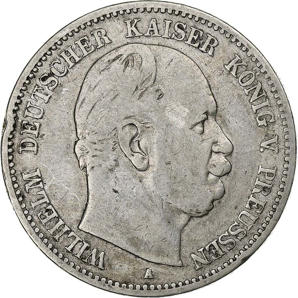 German States, PRUSSIA, Wilhelm I, 2 Mark, 1876, Berlin, Silver, VF(30-35)