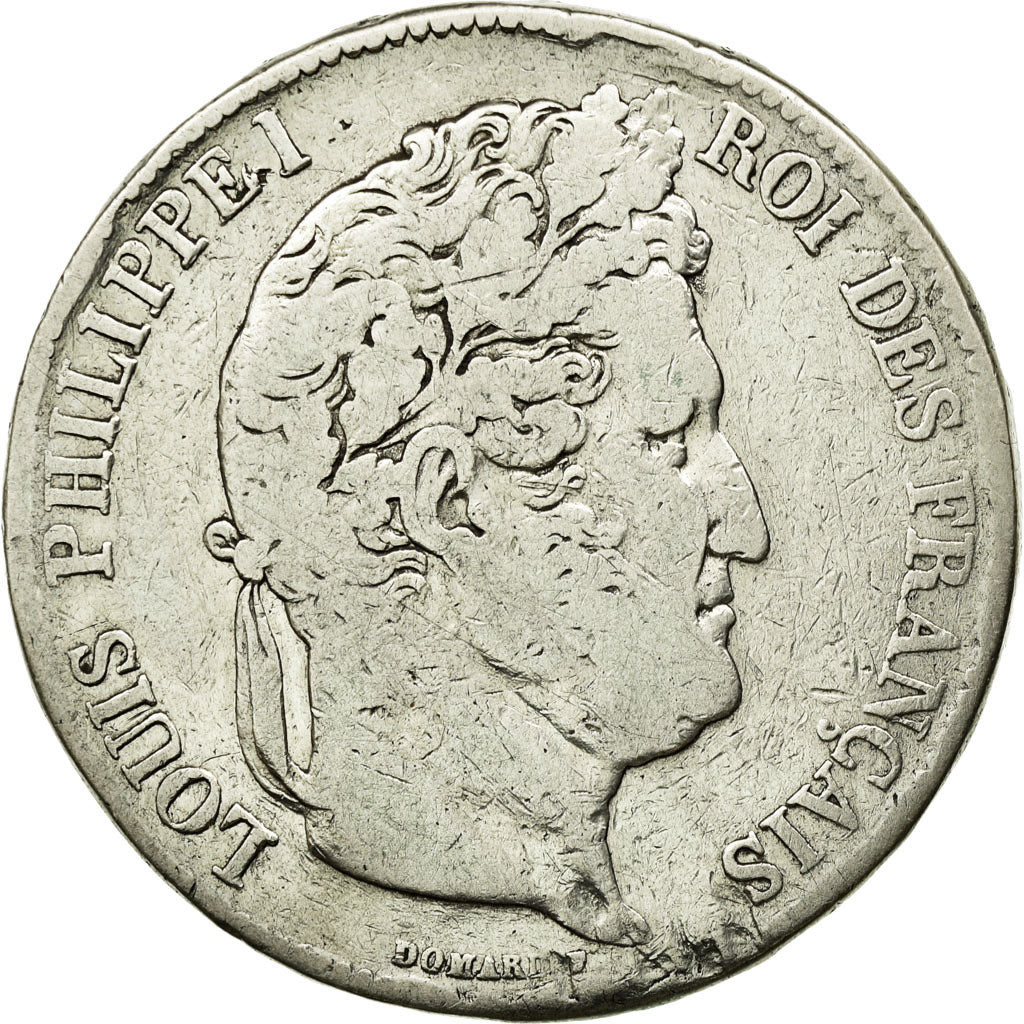 Coin, France, Louis-Philippe, 5 Francs, 1835, Strasbourg, F(12-15), Silver