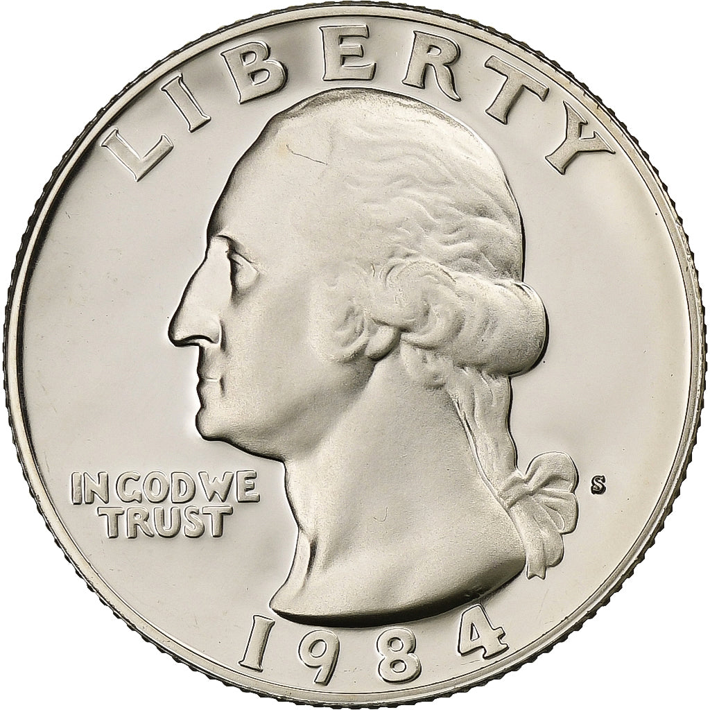 Estados Unidos da América, Quarter, Washington, 1984, U.S. Mint, Proof, Cobre