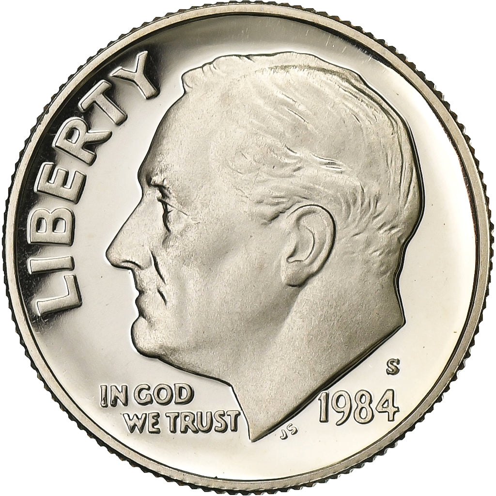 United States, Dime, Roosevelt, 1984, U.S. Mint, Proof, Copper-Nickel Clad