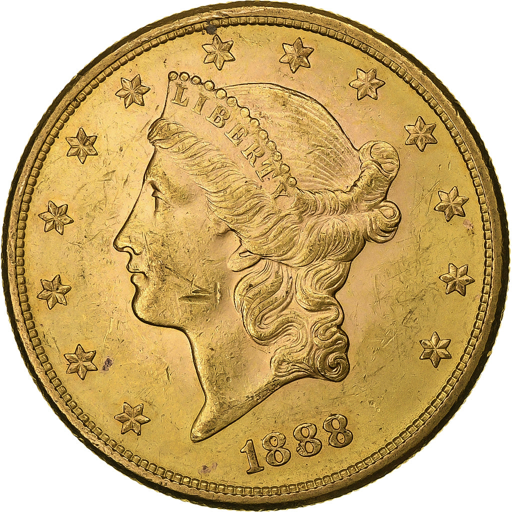 United States, $20, Double Eagle, Liberty Head, 1888, U.S. Mint, Gold