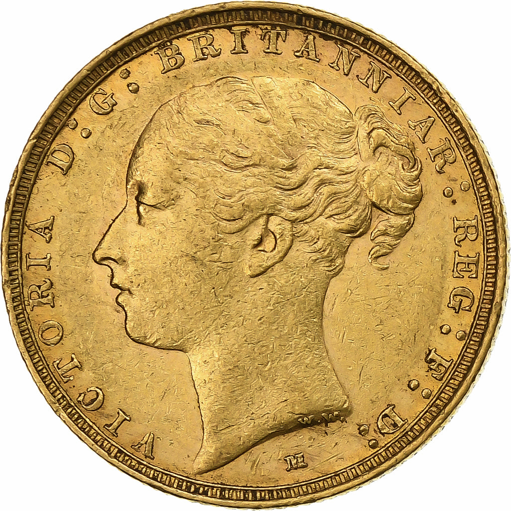 Australia, Victoria, Sovereign, 1887, Melbourne, Gold, AU(50-53), KM:7