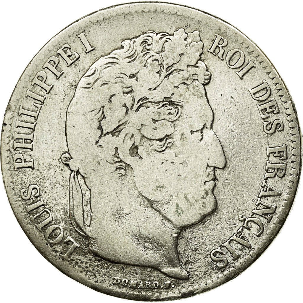 Coin, France, Louis-Philippe, 5 Francs, 1835, Marseille, F(12-15), Silver