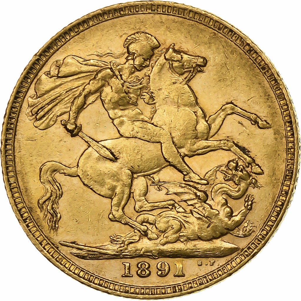 Australia, Victoria, Sovereign, 1891, Sydney, Gold, AU(50-53), KM:10