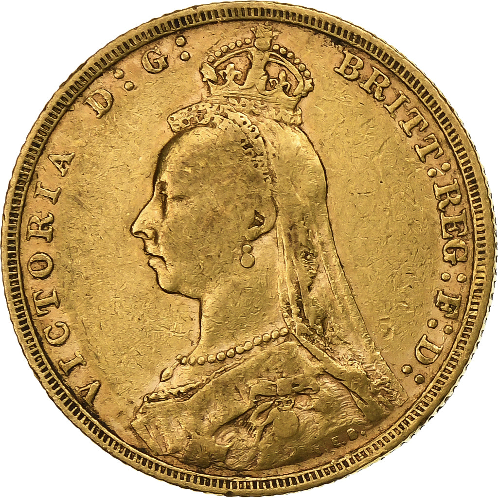 Gran Bretaña, Victoria, Sovereign, 1890, Oro, MBC, KM:767