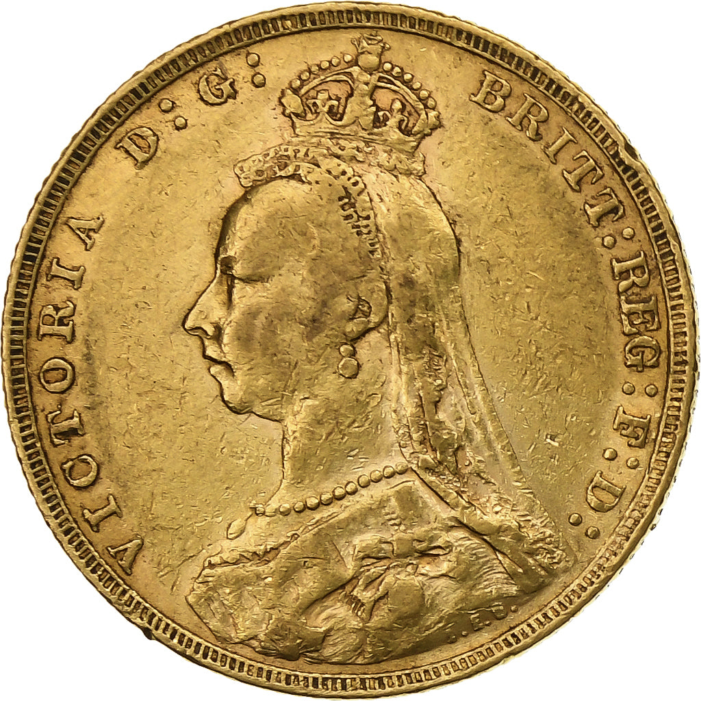 Great Britain, Victoria, Sovereign, 1892, Gold, EF(40-45), KM:767